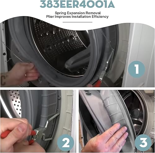 Miniatura 4 de MDS47123619 Junta de puerta de arandela de repuesto para junta de puerta de lavadora de carga frontal Lg Junta de arranque WM3270CW00, WM3670HWA,