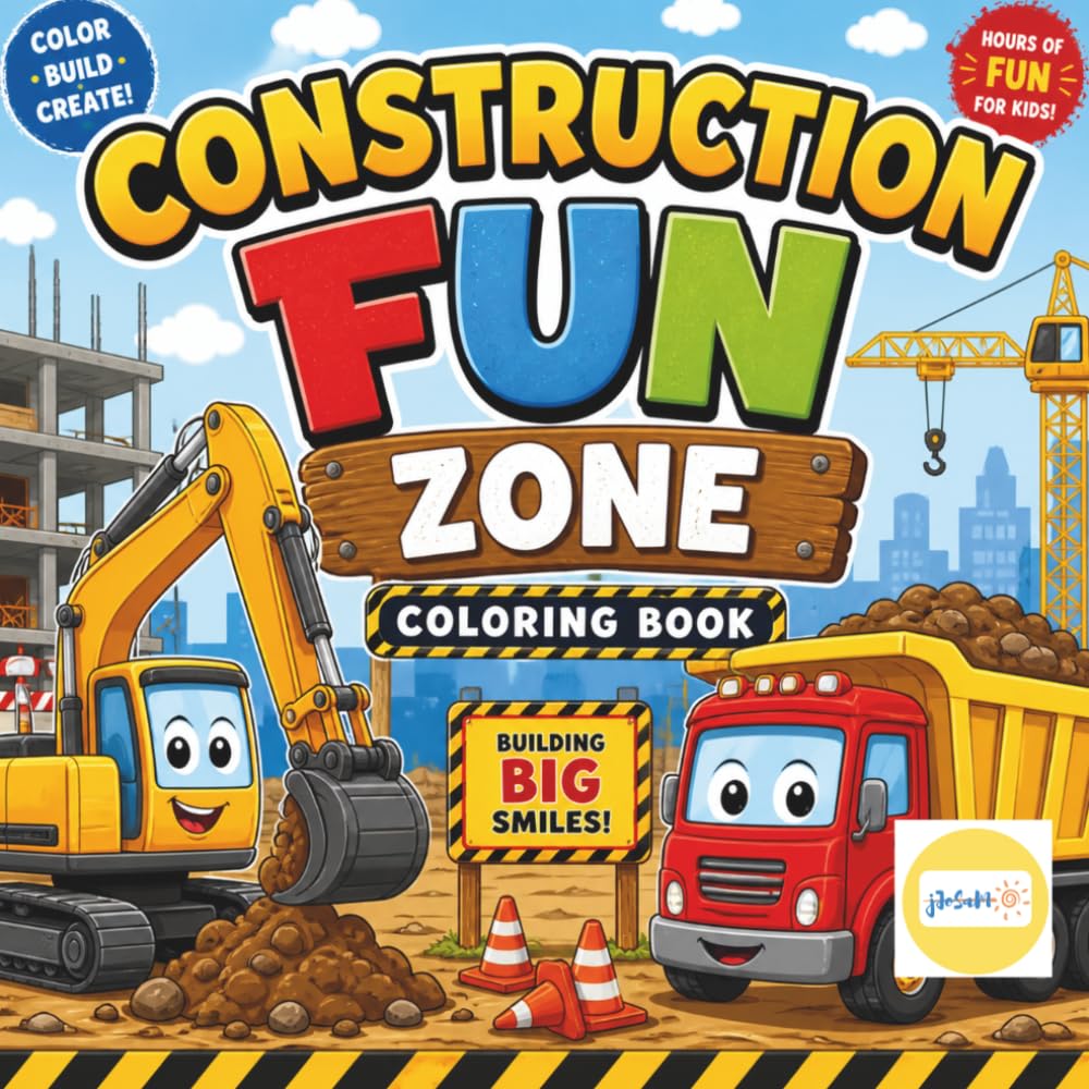 Construction Fun Zone Coloring Book: Learn, Build, & Create