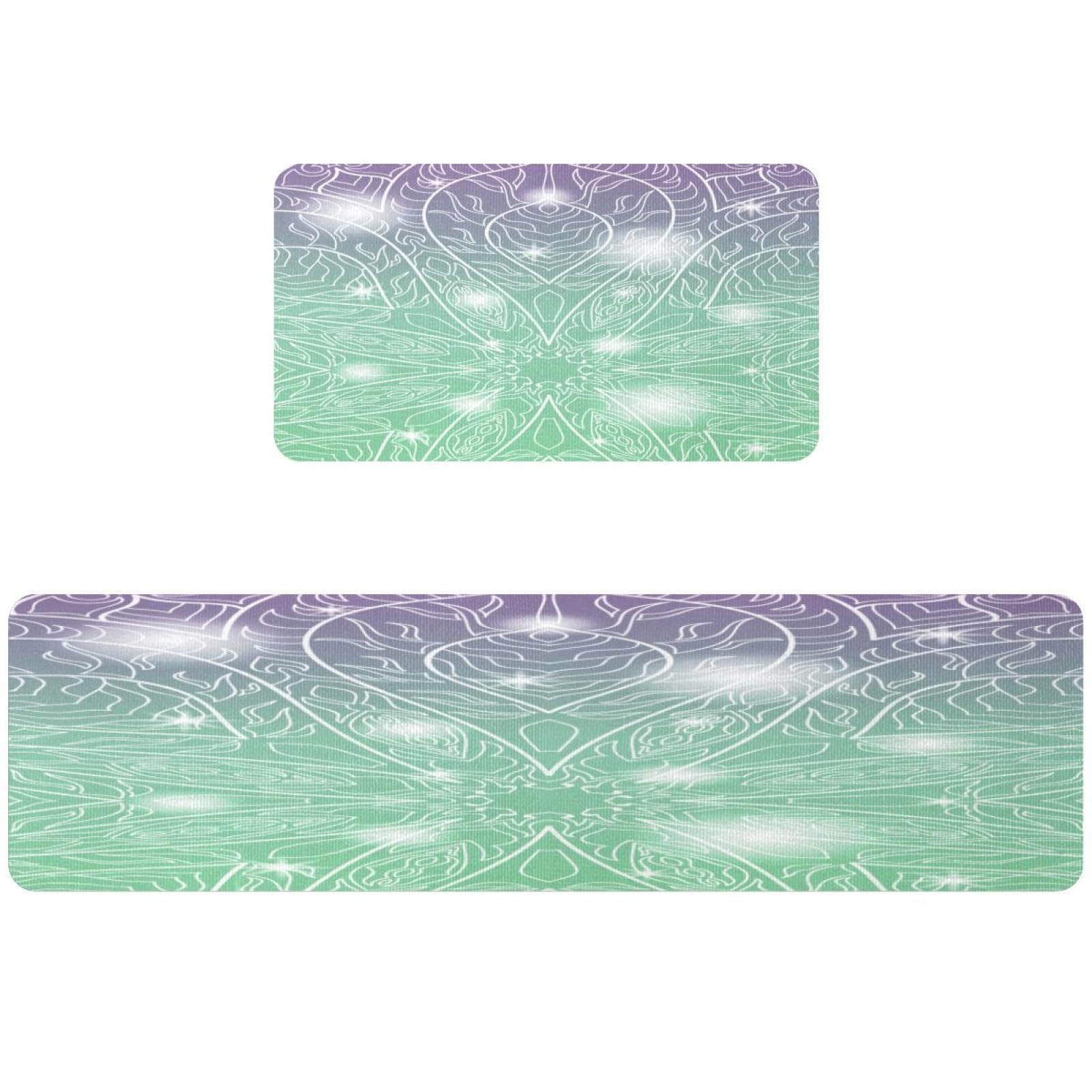 Tapete de cocina de 2 piezas floral brillante antideslizante lavable VAPOKF