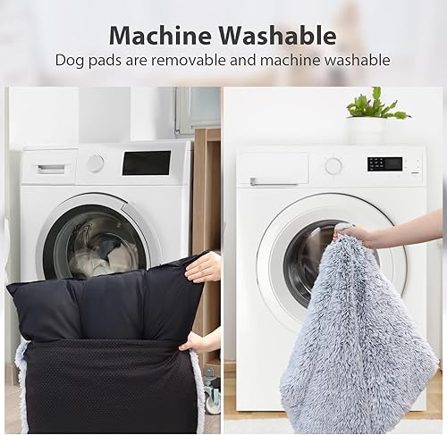Miniatura 5 de Cama lavable para perros pequeños con funda extraíble, cama súper suave e impermeable para jaula de perro con parte inferior antideslizante, cama