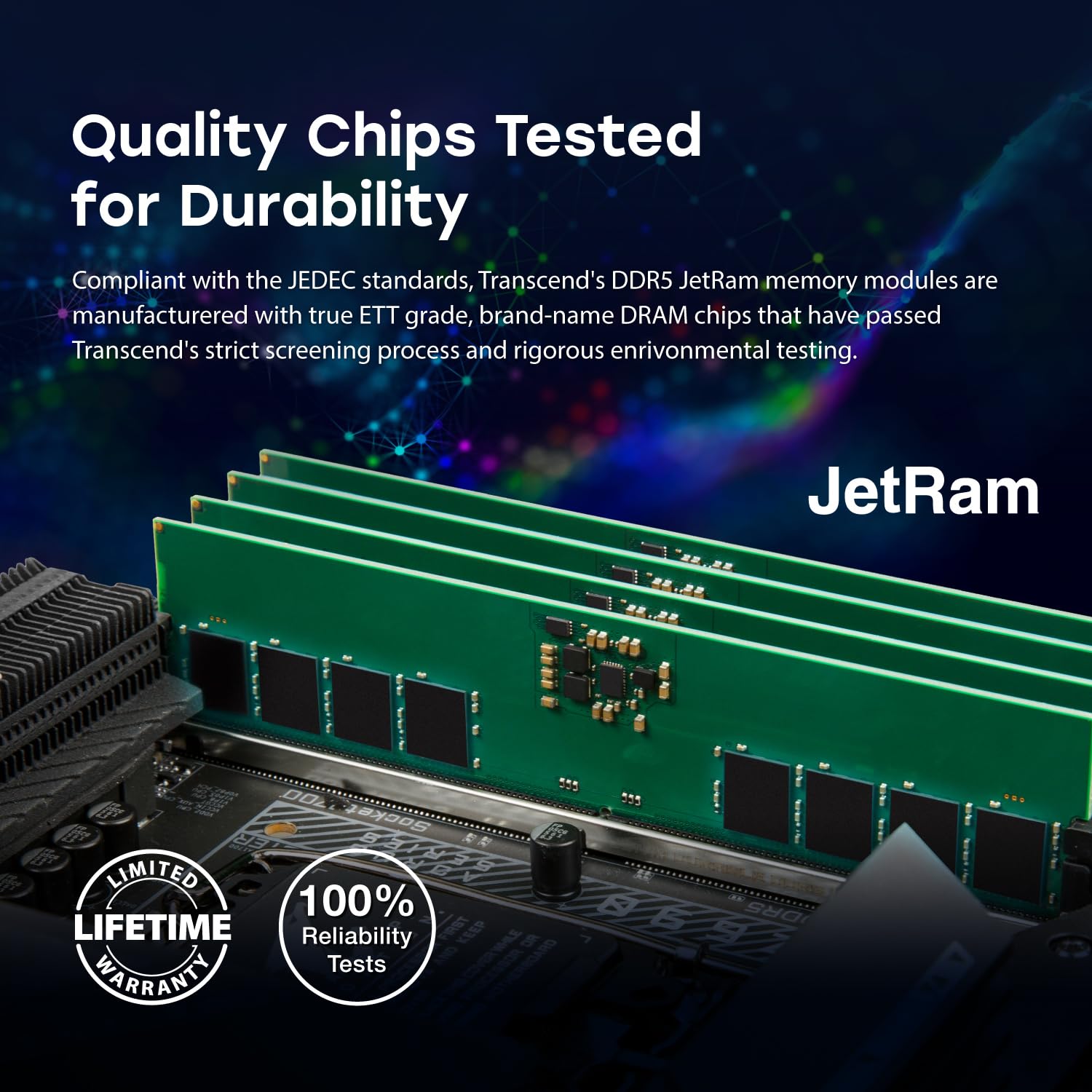 Transcend 8Go JM DDR5 4800 U-DIMM 1Rx16 8Go JM DDR5 4800 U-DIMM 1Rx16 1Gx16 CL40 1,1 V