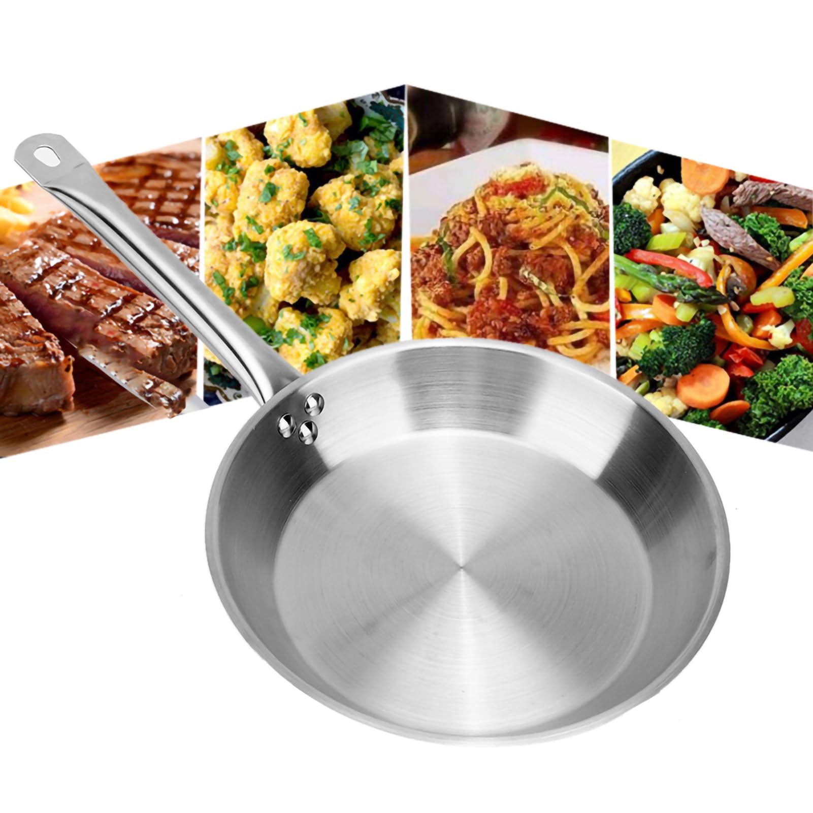Amazon.com: Gsycle Stainless Steel Fry Pan, 26 x 5cm