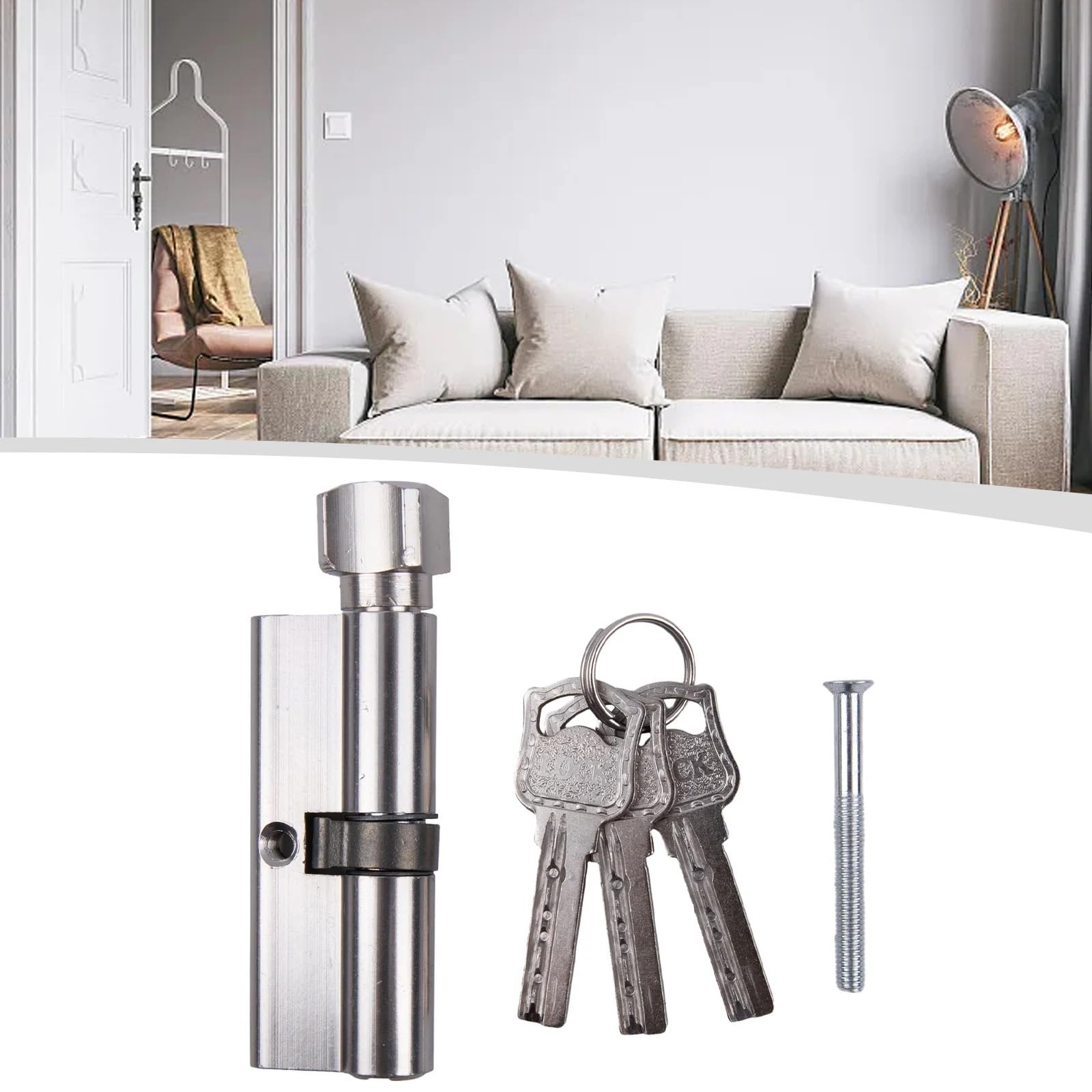 Cerradura de cilindro europeo, barril de puerta de latón y aluminio de aleación de 70mm for entrada antirrobo de dormitorio interior
