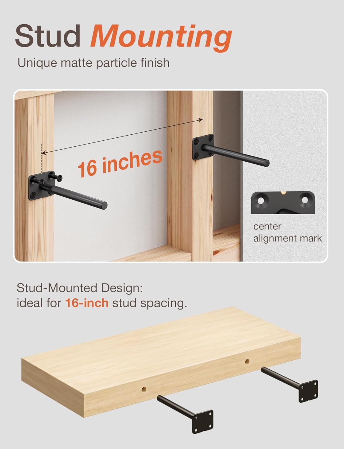 BATODA 6” Solid Steel Floating Shelf Bracket (4 pcs) - Blind Shelf Supports - Hidden Brackets for Floating Wood Shelves - Wall Mounted Support for DIY - Shelving Mounting Hardware Included
