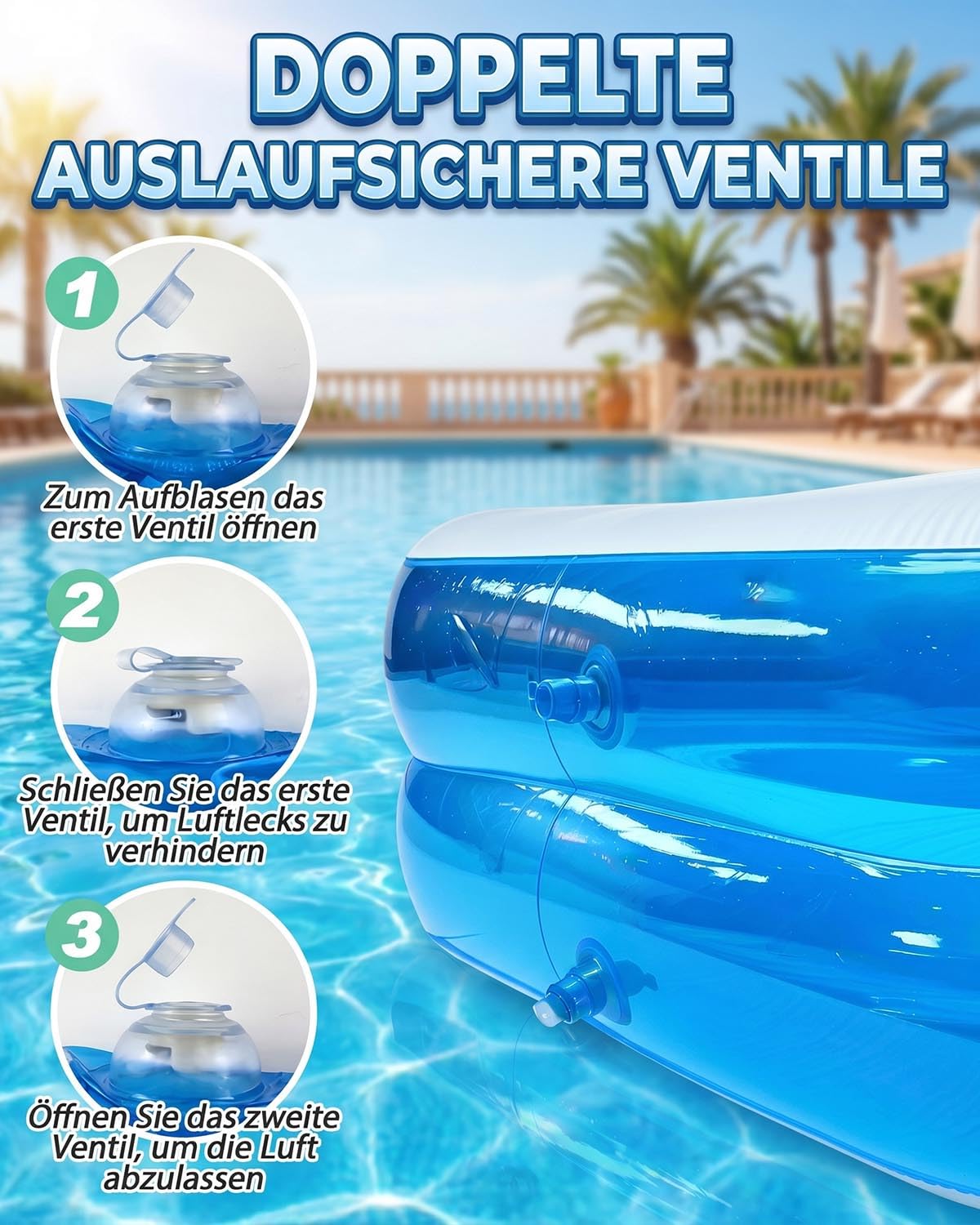 Aufblasbares Planschbecken Family Pool Kinder PVC Rechteck 200×150×50cm