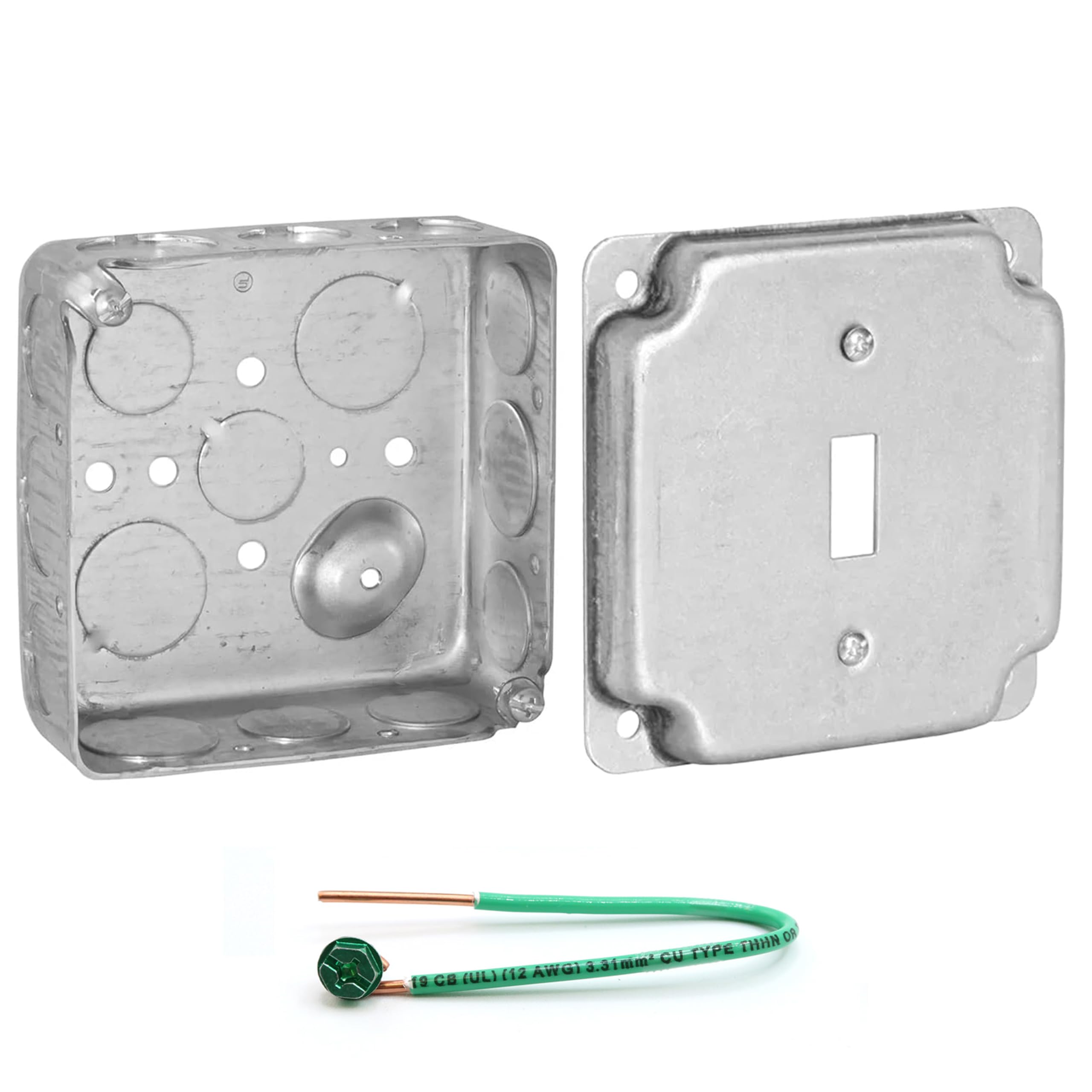 4" Square Electrical Box Kit, 2-Gang Duplex Cover, 1-1/2" Deep, Drawn Steel — Amazon image 16