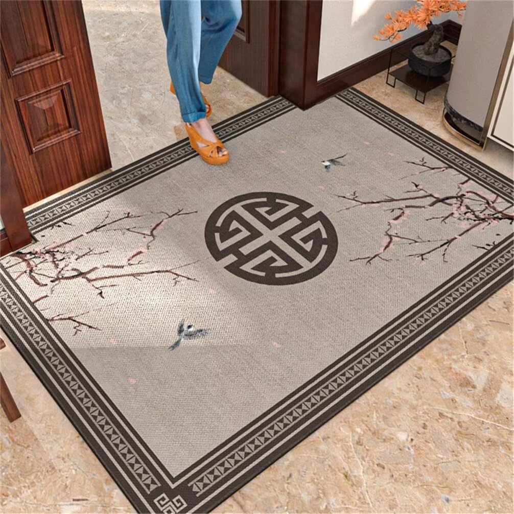 Tapis de salon marron 160x210cm aux motifs floraux classiques pour toutes vos pièces