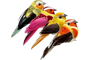 LWINGFLYER Artificial Birds Decorations for Crafts 4PCS