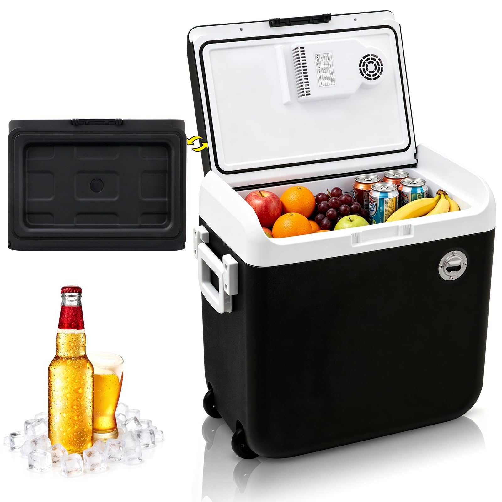 Frigorifero Portatile 40L – Mini-Frigo 12/230 V, raffredda & riscalda (fino a 65°C), Modalità ECO, per Auto, Camper e Barca