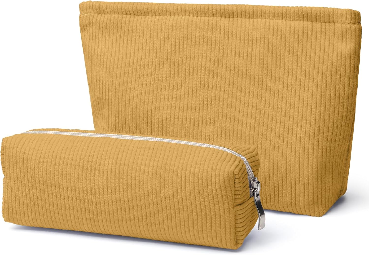 SANYETS 2 Pcs Makeup Bags, Corduroy Cosmetic Bag Set, Large