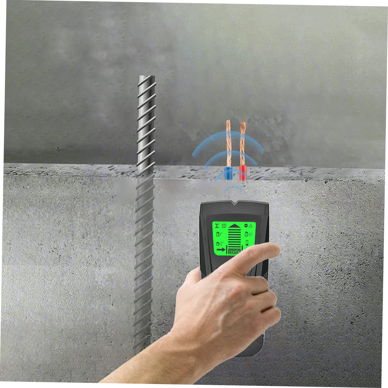 Elektronischer Wandscanner 6f22 9v mit Lcd Display, Schwarz