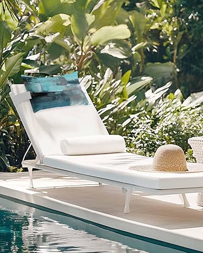 Miniatura 6 de Blue Graffiti Art - Almohadas para descansar la cabeza para exteriores, paquete de 2, verde azulado, verde, gris, arte abstracto, impermeable,