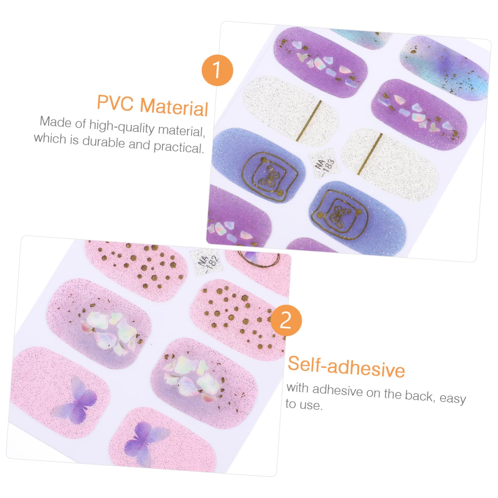 4 Set Adesivi per Unghie per Decorazione Manicure Stickers Autoadesivi per Nail Art per Feste e Speciali Personalizzabili e Facili Applicare