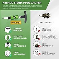 Vista 3 de Soporte de Capó de Coche y Calibrador de Bujía de 12mm con Punta de Latón Verde 2 Piezas - Soporte Universal de Puntal de Capó, Abrazadera