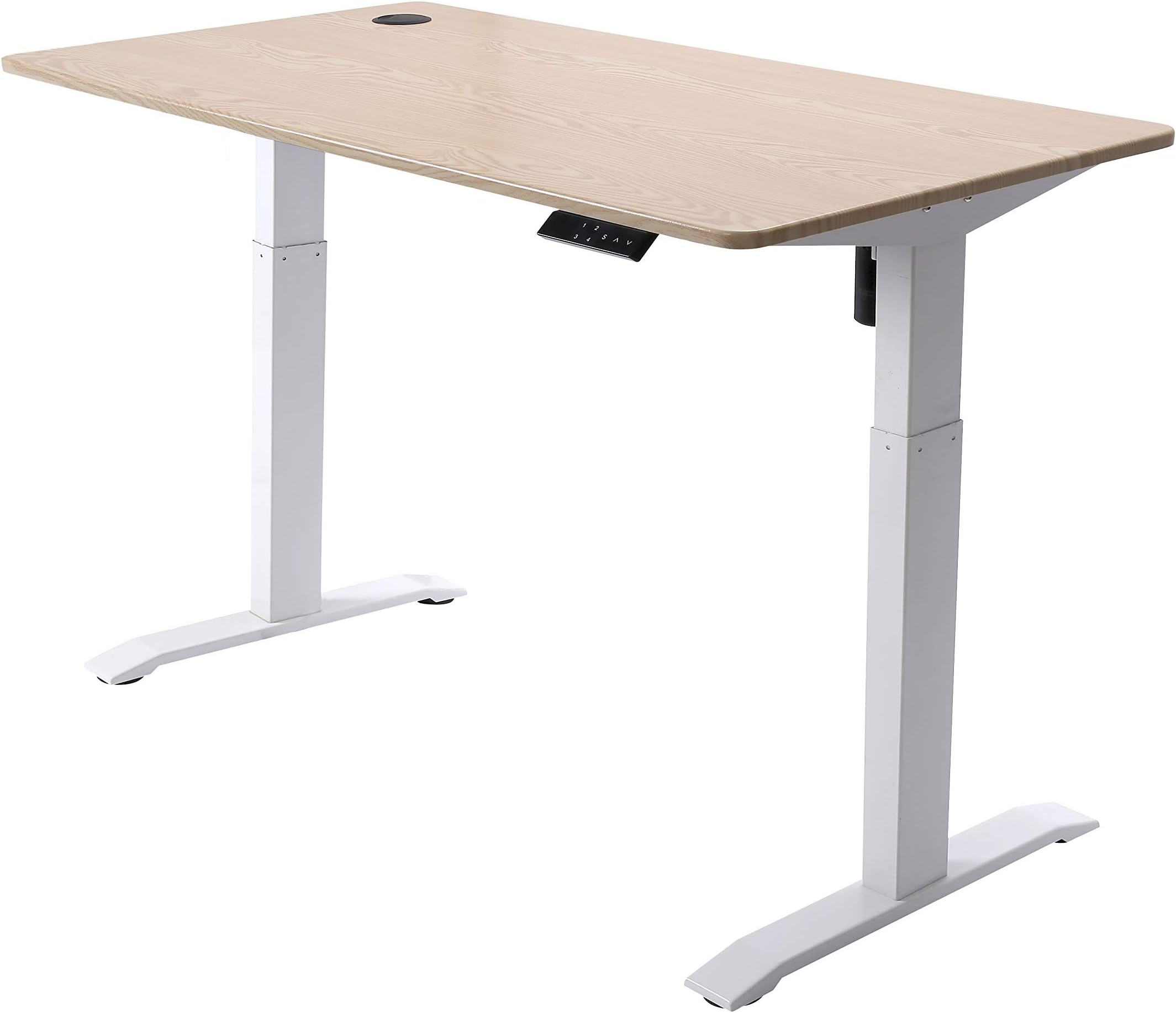 UNICOO Electric Height Adjustable Standing Desk, Electric Standing Workstation, Sit Stand Home Office Desk, Gaming Table, Whole-Piece Desktop Board 48 * 24 in (KT1001-LW)