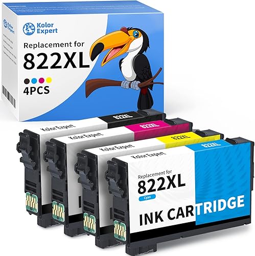 Kolor Expert 822XL - Cartucho de tinta remanufacturado para impresora Epson 822XL 822 XL para impresora Epson Workforce Pro WF-3820 WF-4820 WF-4830 disponible en Yaxa Colombia