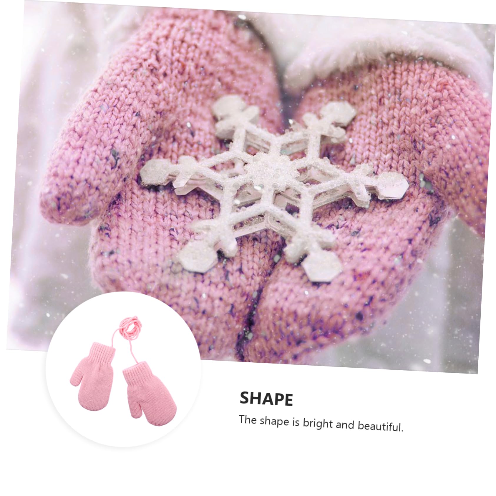 SHERCHPRY 2 Pairs Winter Warm Gloves for Kids Windproof Mitten Knitted Gloves for Boy Girl