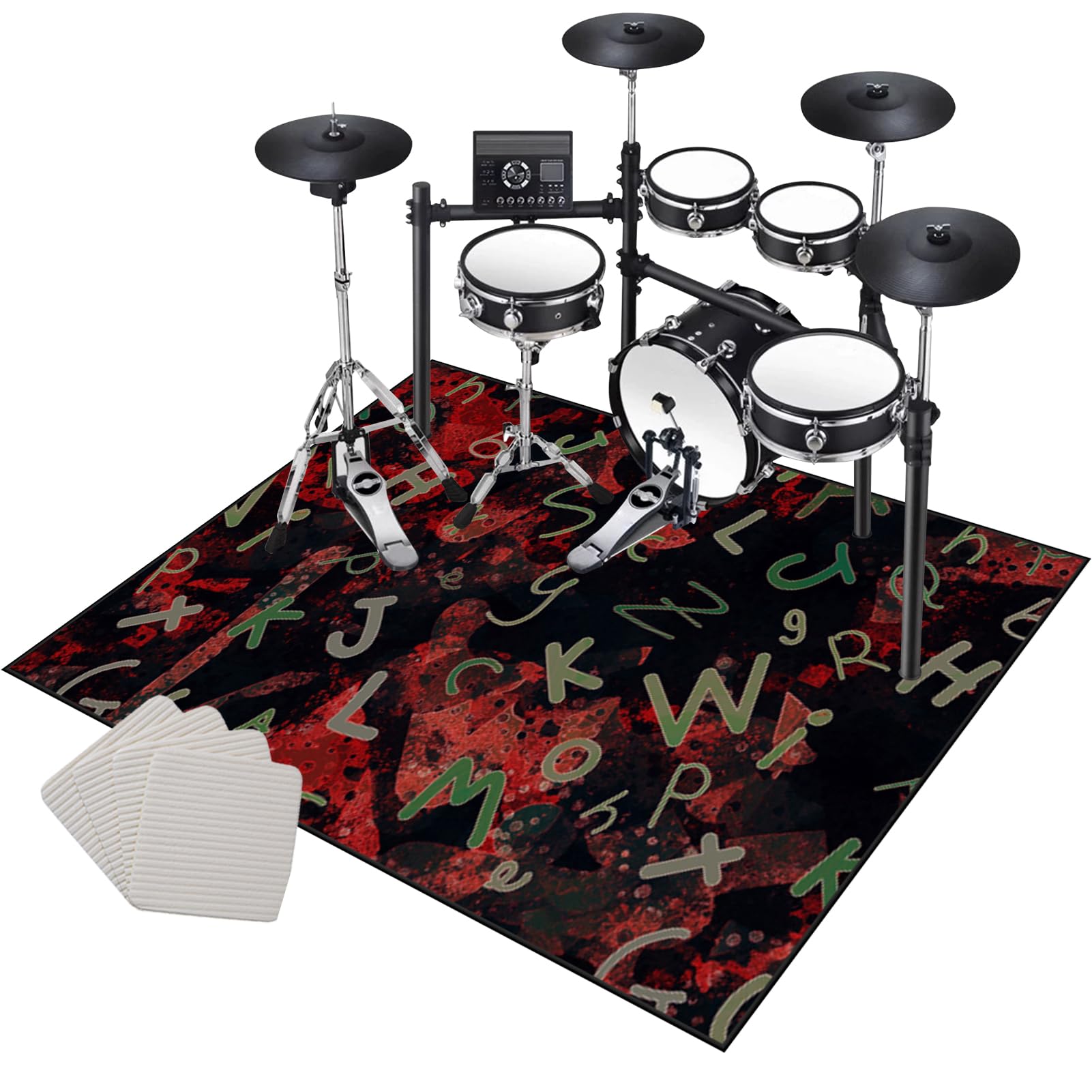 Tapis pour batterie de tambour haute densité avec structure antidérapante