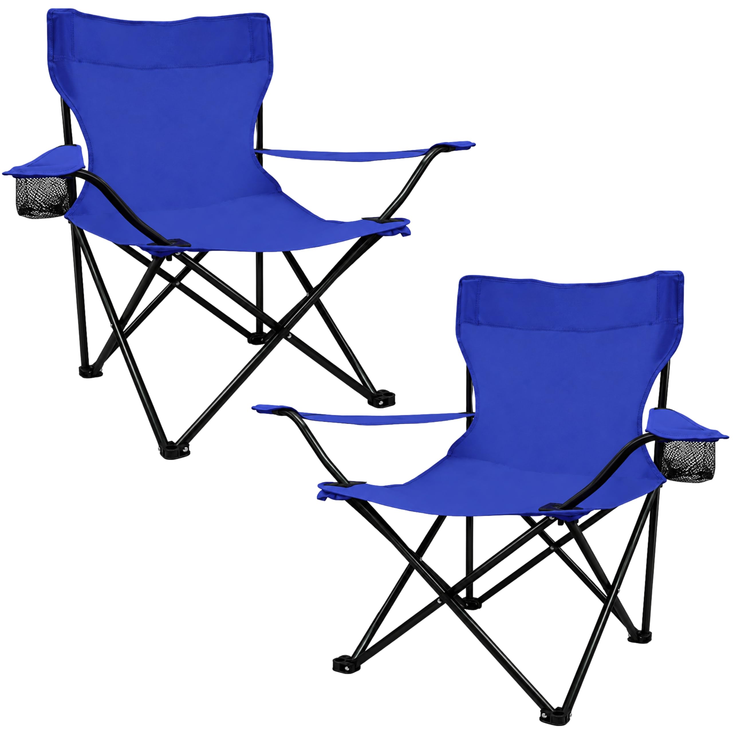 Sillas Plegables Set de 2 para Playa y Camping con Portavasos Azul