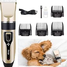 Pro+ Pet Grooming Kit, Dog and Cat Hair Trimmer with Adjustable Comb, Cordless Clipper for Labrador, Shih Tzu, German Shepherd, Golden Rechargeable Electric Hair Clipper