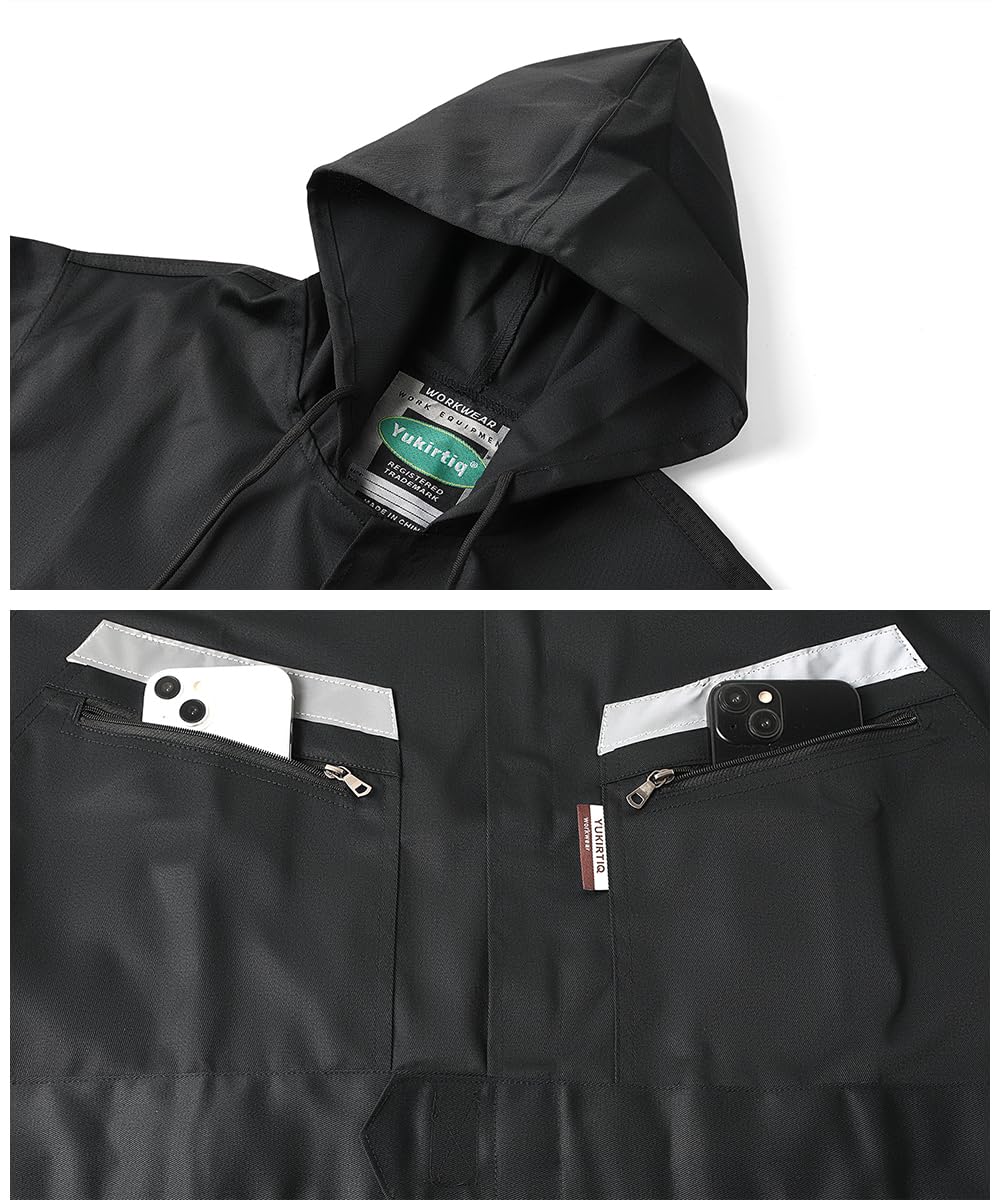 Mono de Trabajo para Hombre Reflectantes Traje de Trabajo Mecánico Industria Overoles con Capucha