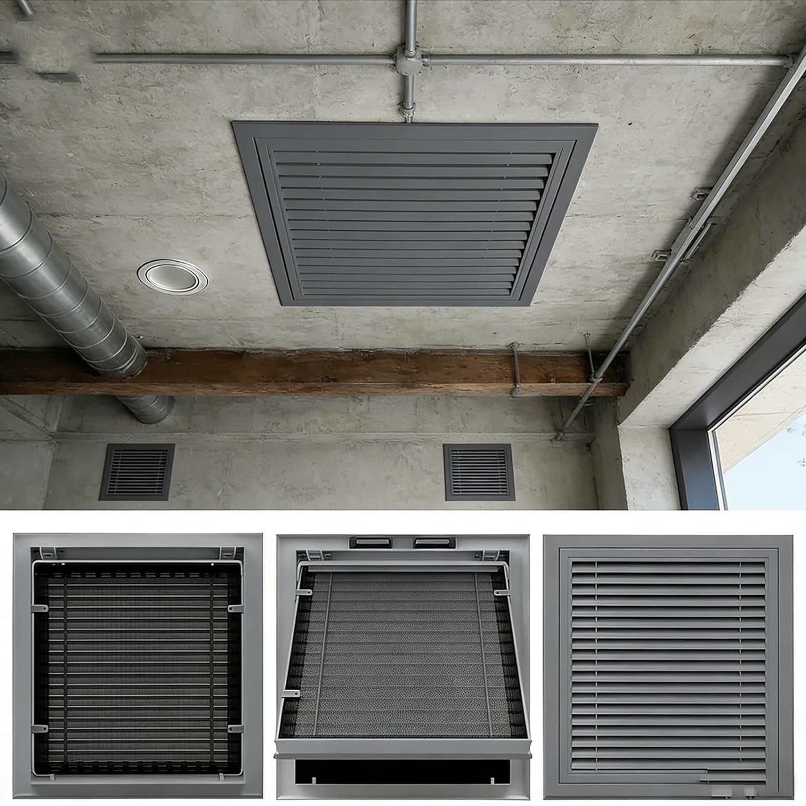 Cubierta de Rejilla de ventilación Gris de 20x28 Pulgadas para Techo