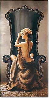 CHMIJ HD Stampa Parete su Tela Pop Art Sexy Vintage Donna su Sedia Figura Pittura Ragazza Body Picture for Living Room Home Decor 40x80cm Frameless