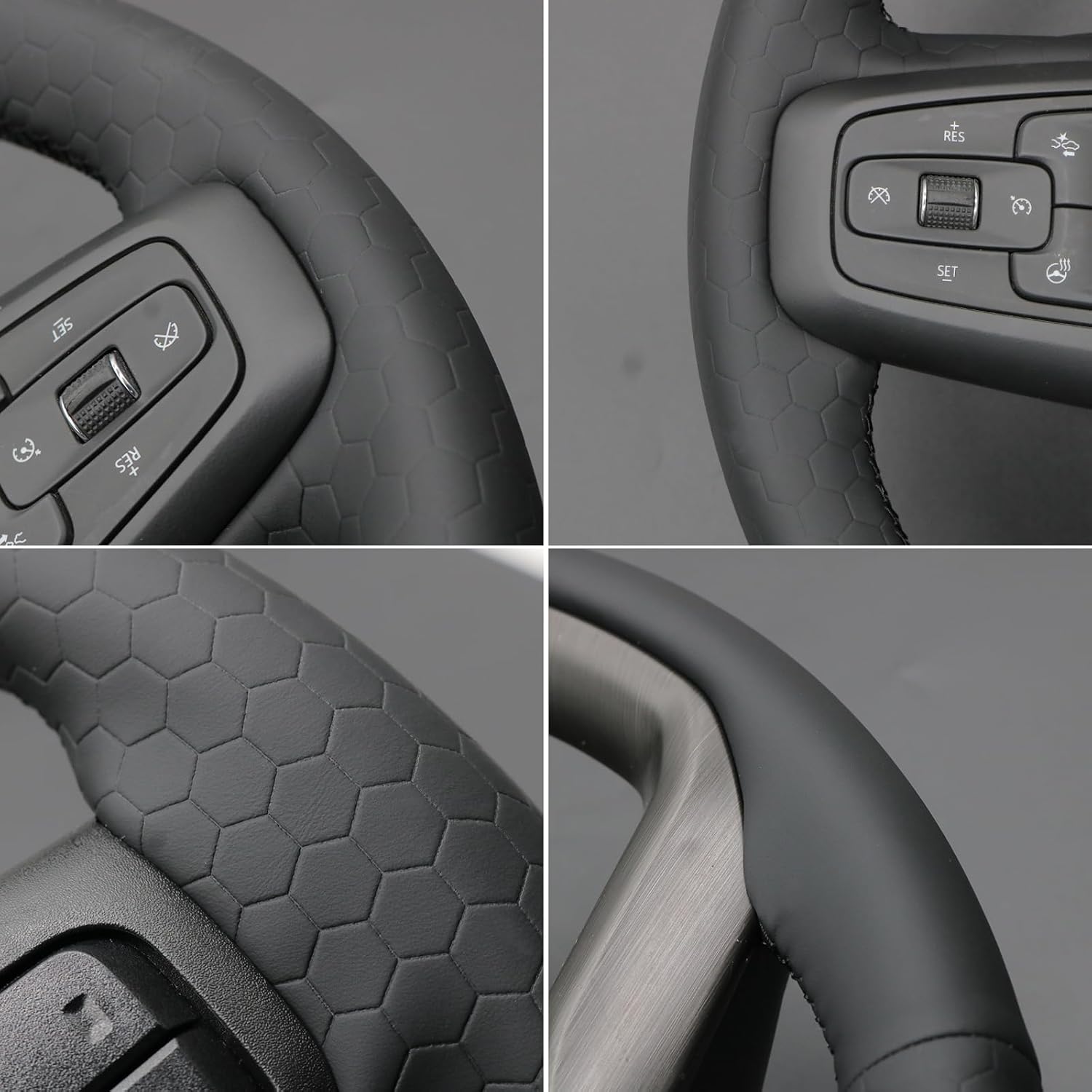 MEWANT Steering Wheel Cover for GMC Sierra 1500 / 2500 / 3500 & Yukon (XL) Hive Microfiber Leather