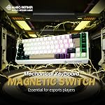 ZIYOU LANG Magic-Refiner X68 HE 8KHz Clavier de jeu mécanique rapide,60% Câblé, Interrupteur magnétique à effet de poignée, Ajustable,RGB Allumé par-derrière, Snap Tap, RGB Backlit pour PC/Mac, Cheese White