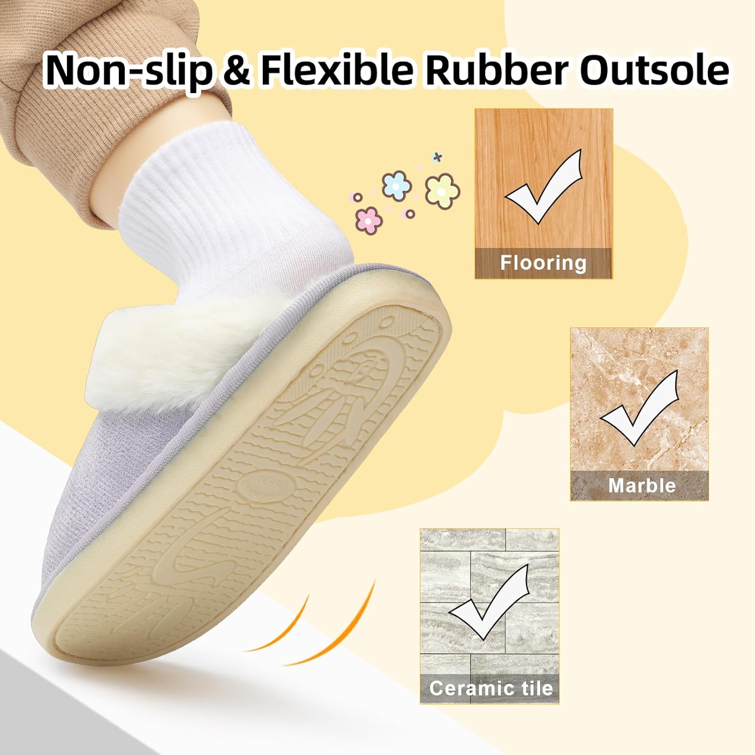 Besroad Kids Slippers Girls Boys Fuzzy House Slippers Warm Memory Foam House Shoes Soft Plush Bedroom Slippers Slides Indoor Outdoor - Image 5