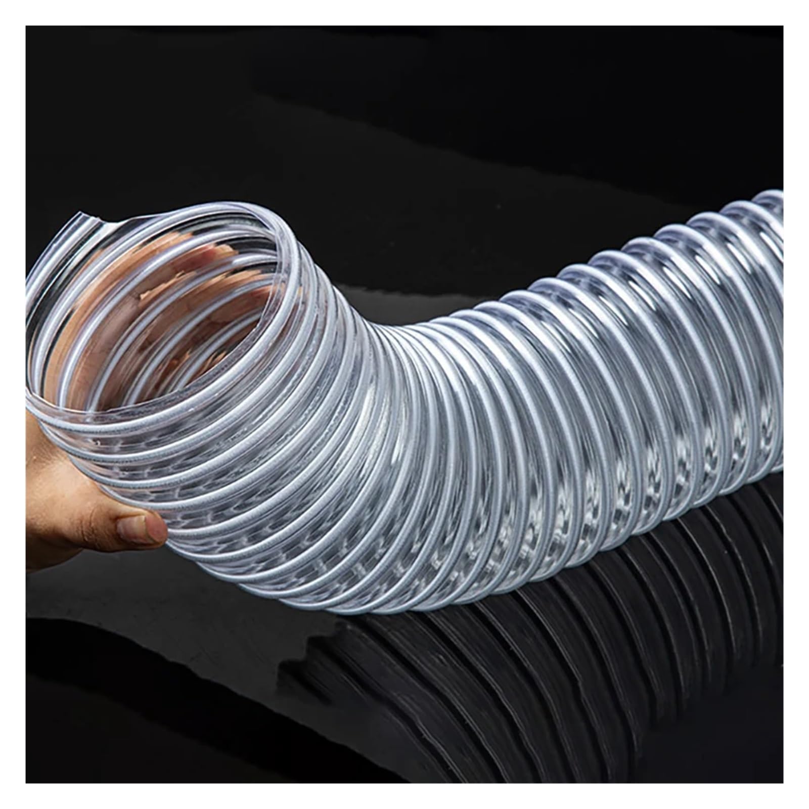 Tube en PVC transparent, aspiration de poussière, tuyau d'évacuation des fumées, tuyau d'échappement d'air, 1 à 5 mètres, diamètre intérieur 30 à 100 mm, 1 pièce(2 Meter,Inner Diameter 40mm)