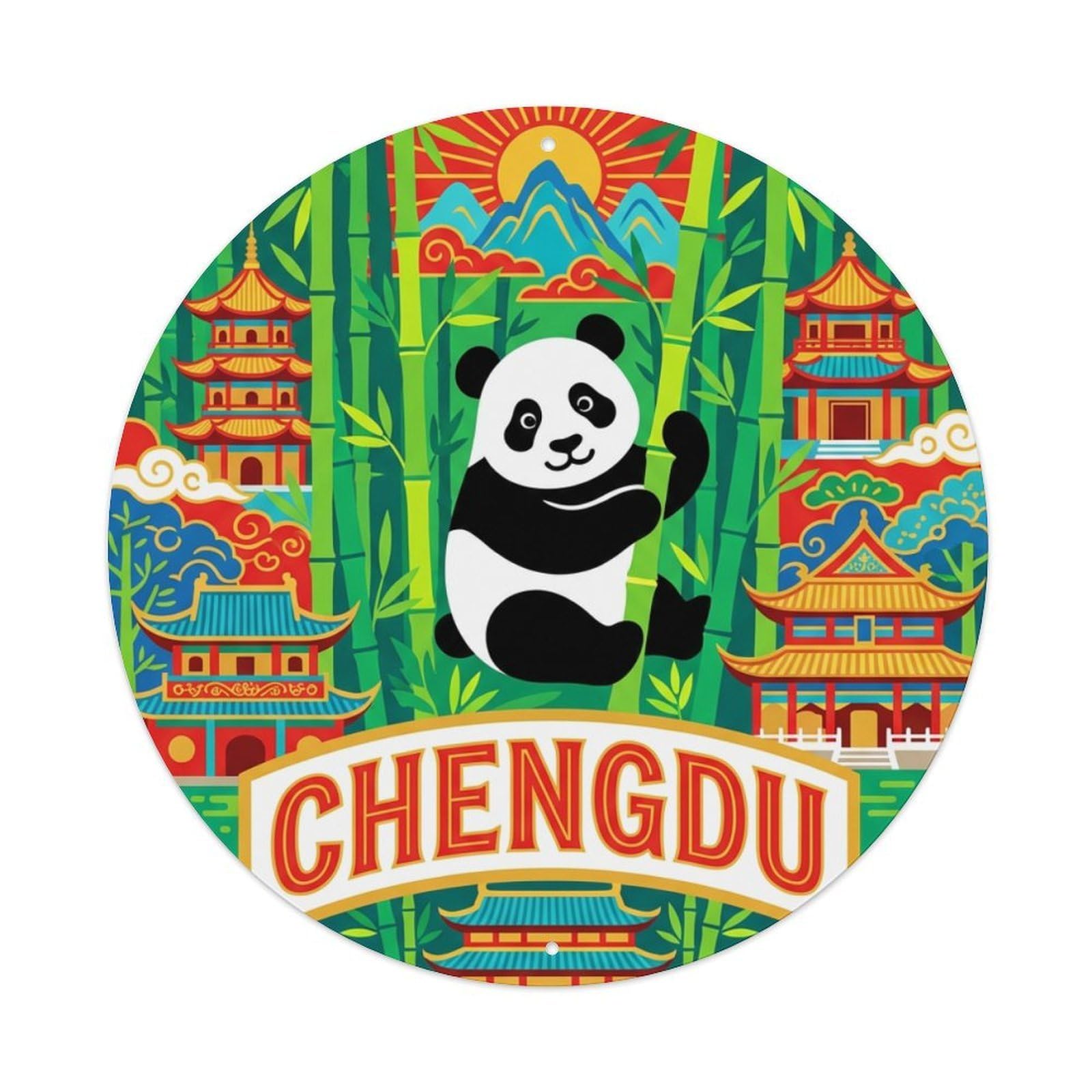 China Vintage Travel Chengdu Metal Tin Sign