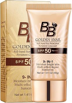 BB Cream Foundation & Tinted Moisturiser for Women, SPF 50+ Sunscreen, Light to Medium Shades, Anti-Aging Face Moisturizer with Coverage #2, 40g