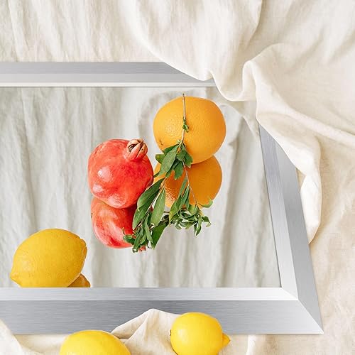 Miniatura 10 de Amorho Espejo de baño negro, 40 x 36 pulgadas con forma de diamante, espejos de pared con marco de metal para sobre fregadero, dormitorio, sala de