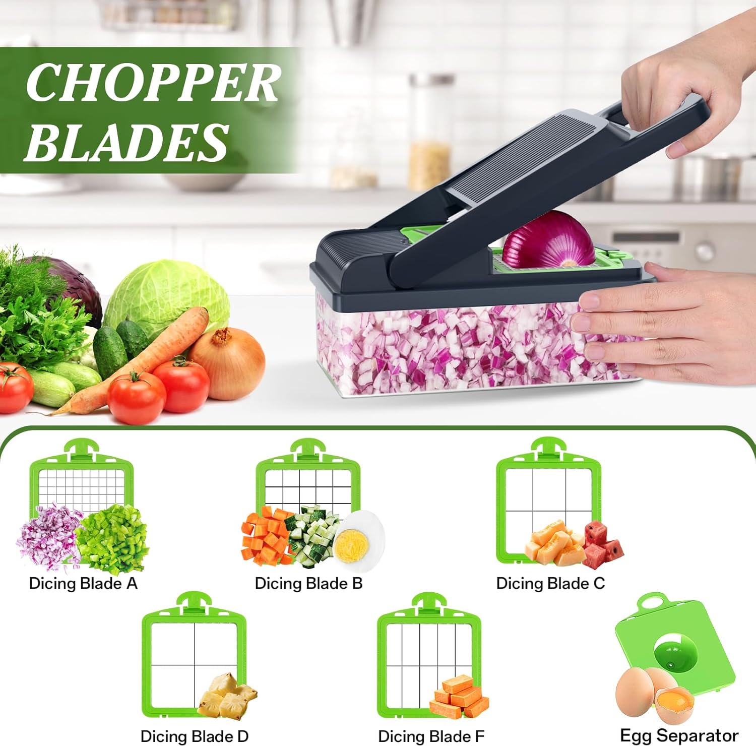 HomeHas Vetable Chopper Vetable Cutter, 1 Kitchen Gadt, Dicer,