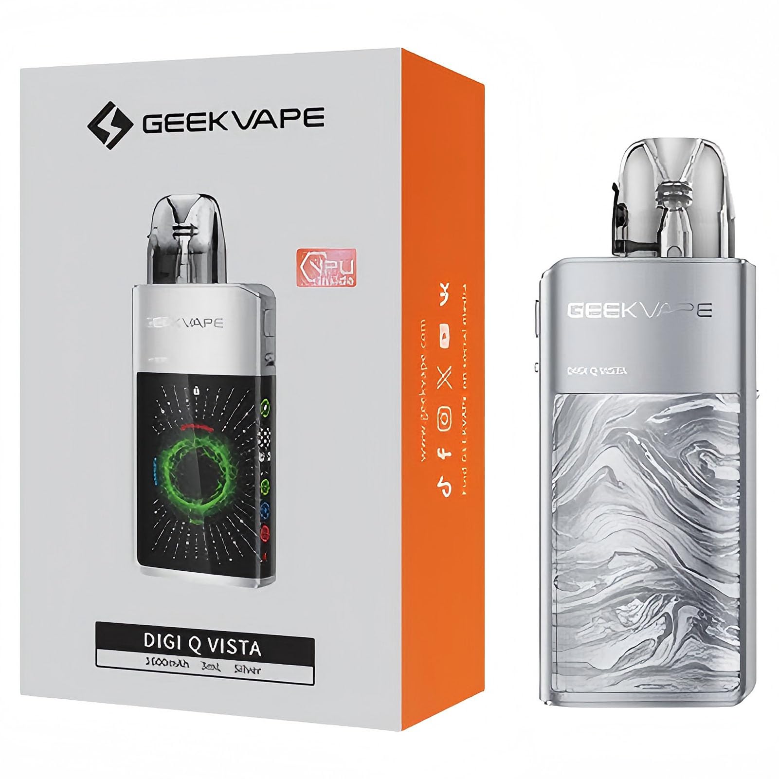 GEEKVAPE Digi Q Vista Pod Kit - Cigarette lectronique 35W avec Batterie  1600mAh, cran Courb 3D, Compatible