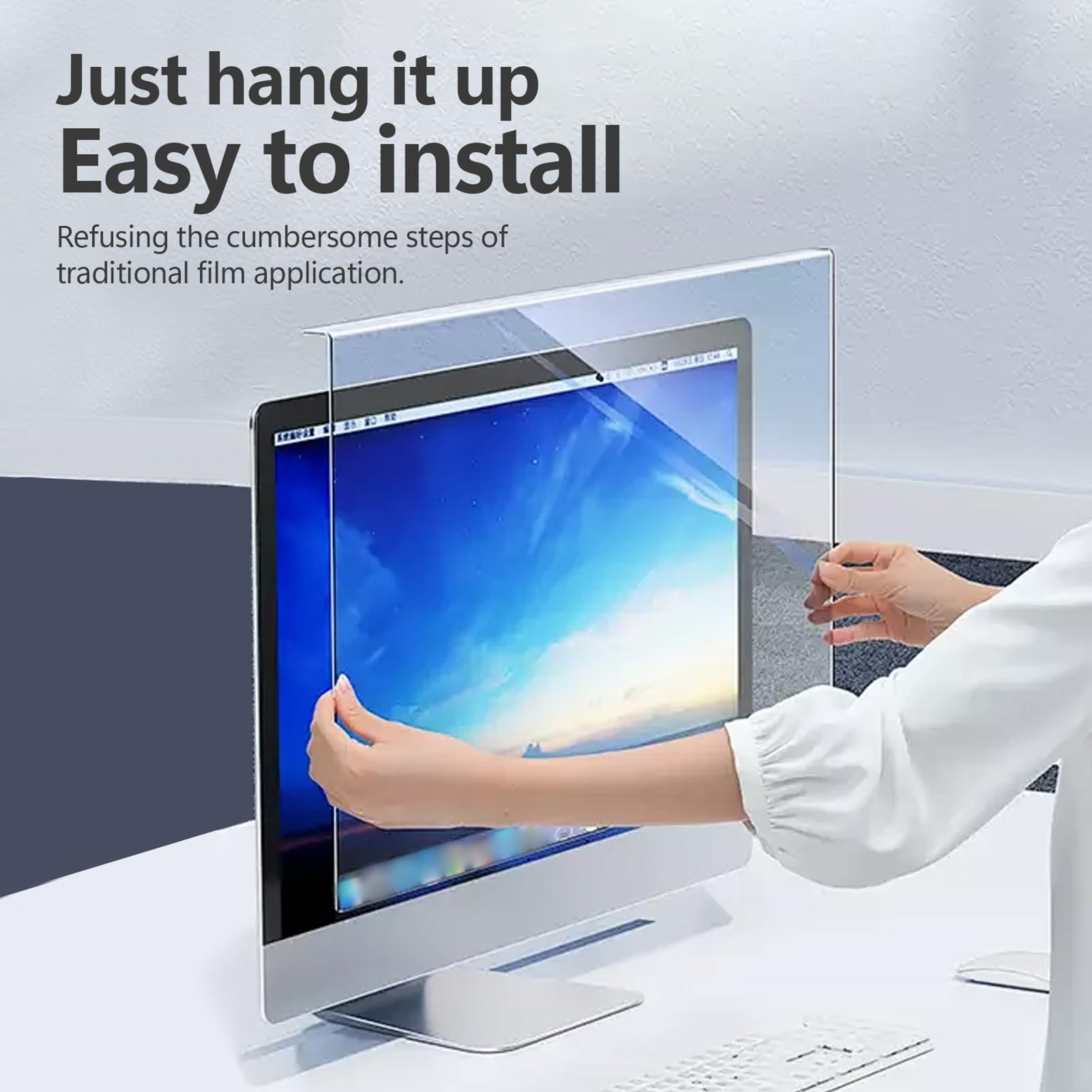 Sxhlseller Proteggi Schermo con Blocco della Luce Blu, Elevata Trasmissione della Luce per Computer/laptop, Filtro per Monitor Anti-UV da 12,5-32 Pollici per Impiegati (27 pollici)
