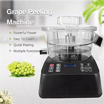 Automatic Grape Peeler, Commercial Electric Cherry Tomato Peeling Machine, Fruit Grape Skin Peeler Remover Peeling Tool, Adjustable to 6 Speeds (1100-1800rpm) and Forward/Reverse Rotation