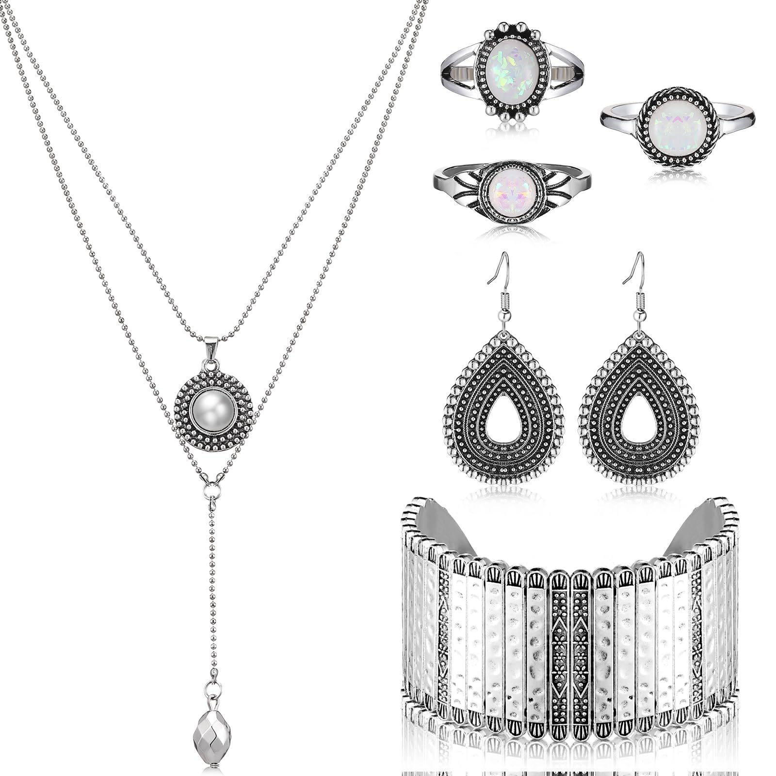 Ecally Western Turquoise Jewelry Set for Women