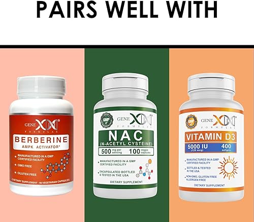 Miniatura 7 de Genex Formulas 40:1 Myo-Inositol 2000mg D-Chiro Inositol 50mg (60 tabletas) Apoya el equilibrio hormonal y la función ovárica - Vegano, sin gluten,