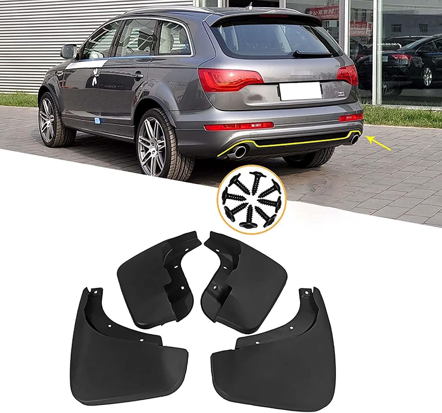 Guardabarros para Audi Q7 antisalpicaduras: faldillas que protegen la carrocería de tu coche