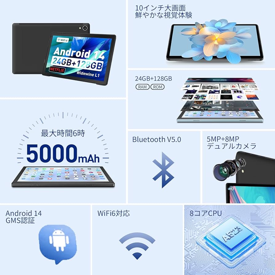 Amazon.co.jp: タブレット 10インチ 【2025最新 Android 15