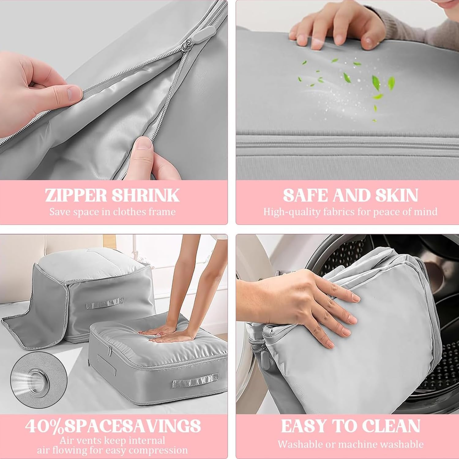 54 * 42 * 30cm Ultra Platz sparender selbstkomprimierender Organizer,Kompressionsverpackungsbeutel,Platzsparende Taschen,Aufbewahrungsbeutel für Kleidung,Organizertaschen für bettdecken Kleidung
