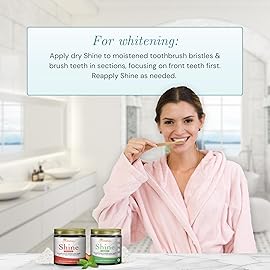 OraWellness Shine Remineralizing Tooth Powder with Hydroxyapatite, Made in The USA, Fluoride Free Tooth Repair, Natural Teeth Whitening Powder, Teeth Polish & Stain Remover, Mint