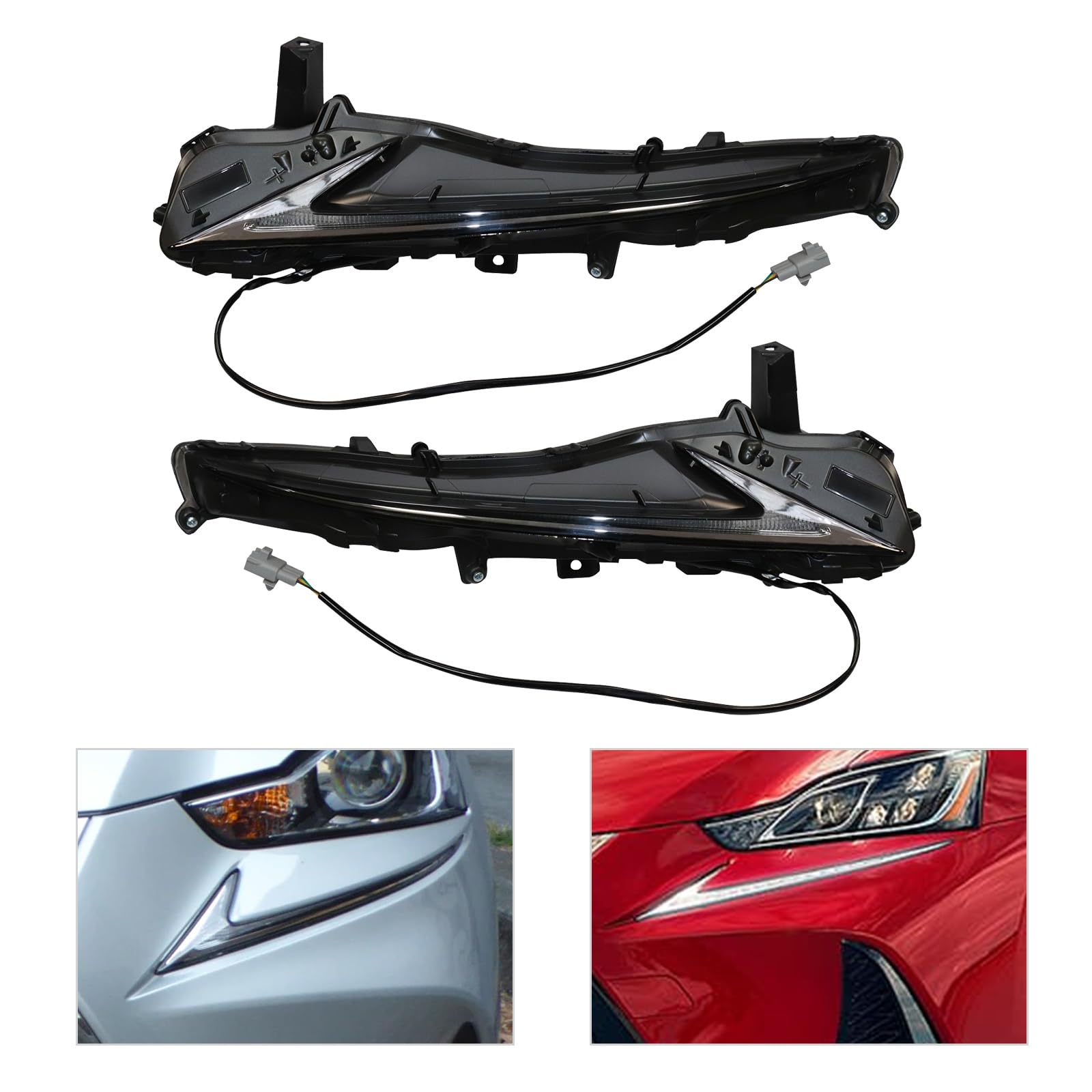 SuiYuLn LED Daytime Running Light for 2017-2020LEXUS IS200T/IS300/IS350,LED DRL Assembly,Front Daytime Running Light Replacement Right Passenger Side and Left Driver Side (Right and Left DRL)