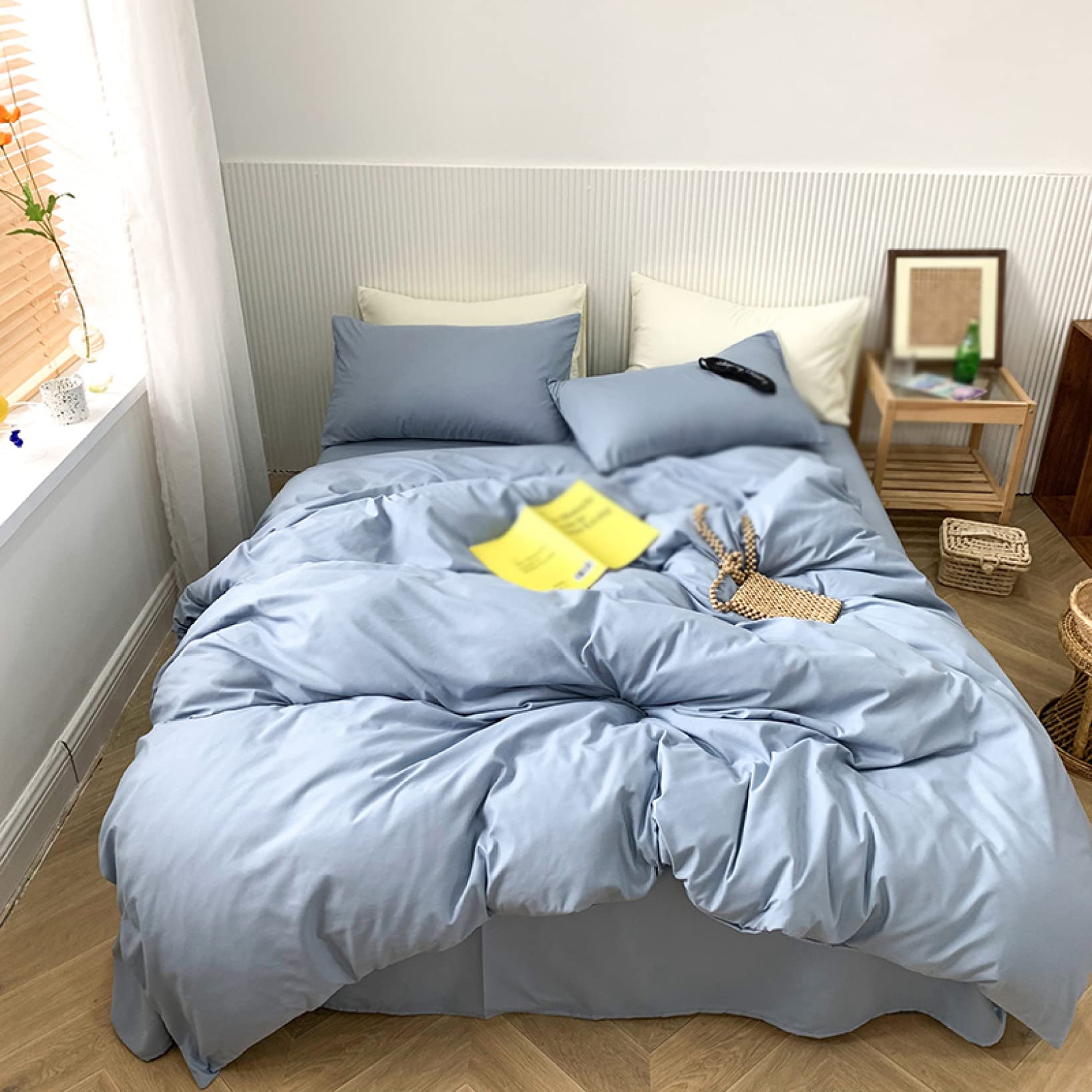 Housse de couette anti humidité facile à enlever pour lit une place