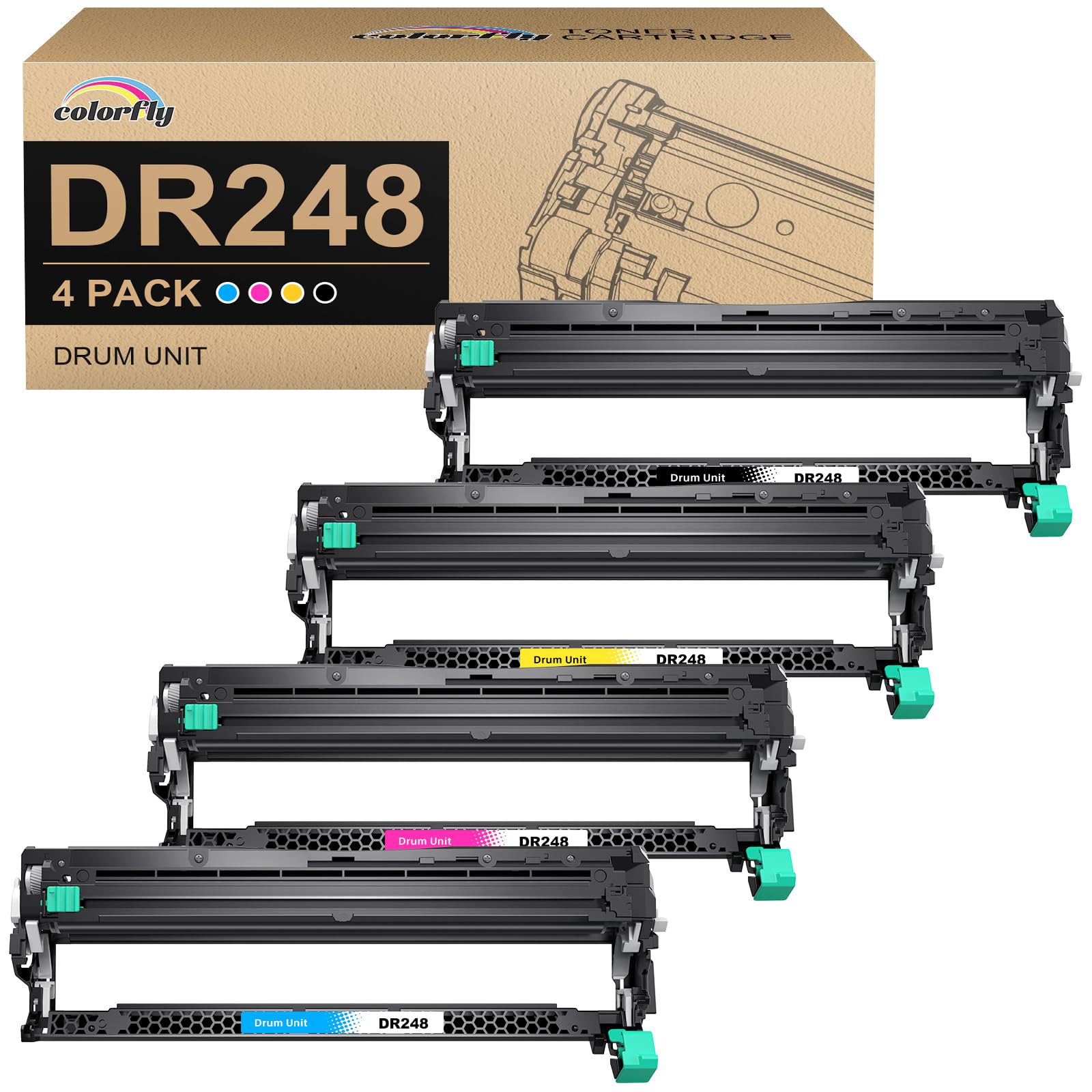 colorfly DR248 Tamburo compatibile per Brother DR248 DR-248CL compatibile per Brother HL-L3240CDW MFC-L3740CDWE MFC-L3760CDW DCP-L3560CDW DCP-L3520CDWE DCP-L3555CDW