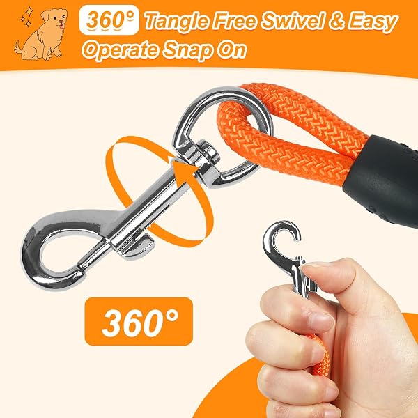 Vivifying Floating Long Dog Leash, 20FT Dog Training Leash, Lightweight Dog Check Cord Rope Lead with Comfortable Handle for Outside, Hiking, Swimming, Beach and Lake - 4