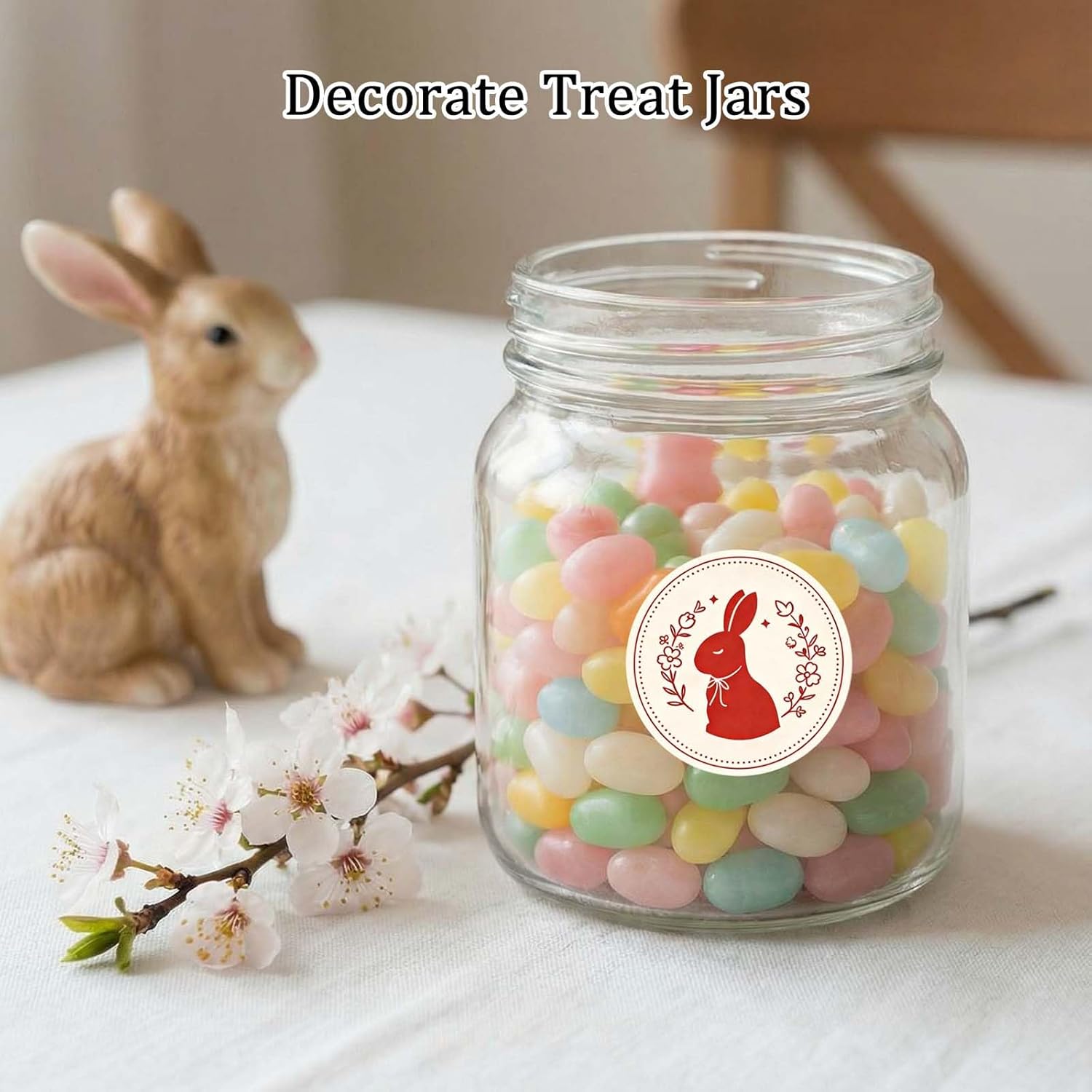 120 Pack Easter Stickers for Kids Classroom, Round Bunny & Egg Party Favor Stickers, Teacher Reward Stickers for Students, Easter Basket Stuffers & Envelope Seals for Boys Girls, 1.6 Inch