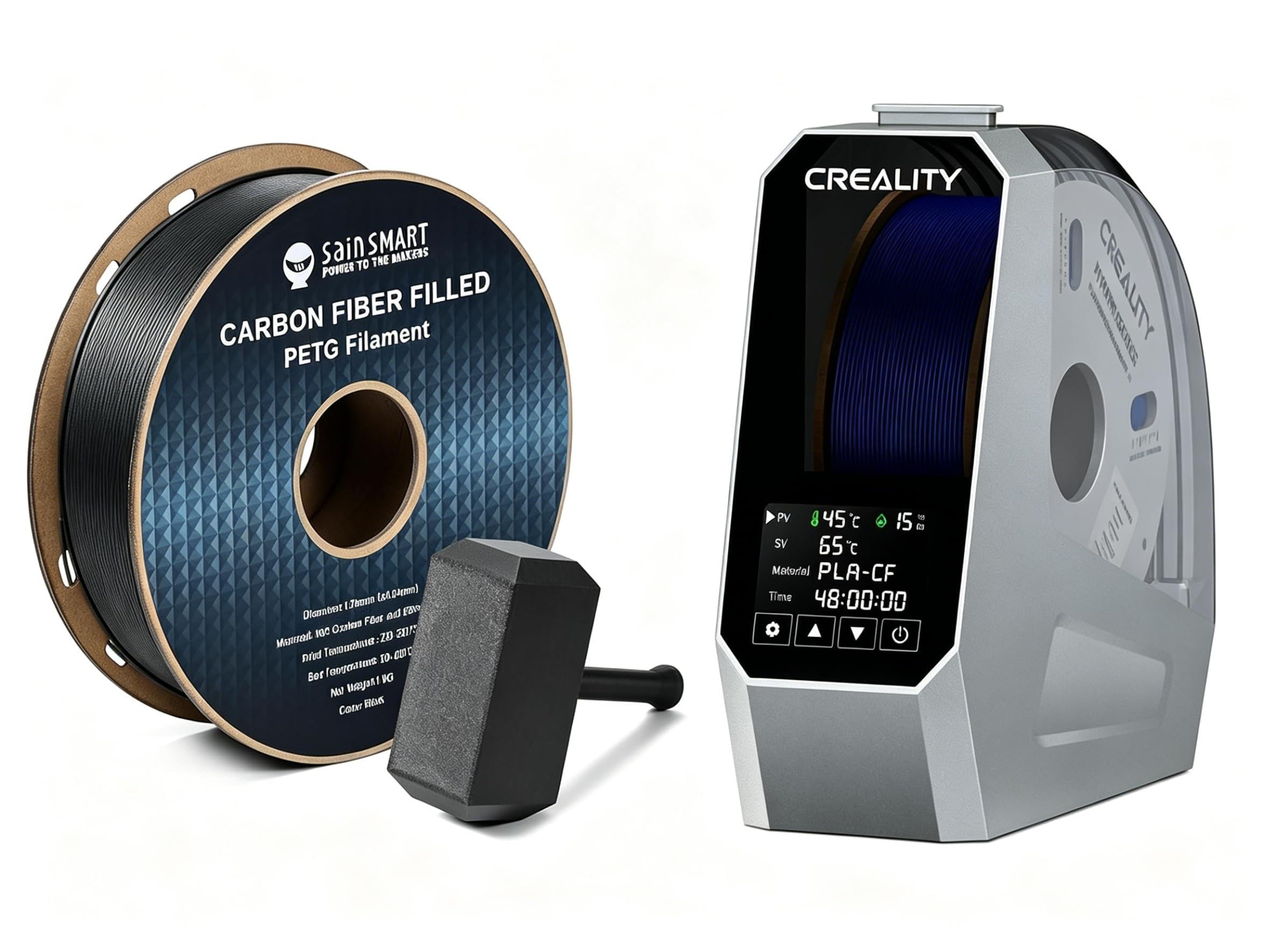 SainSmart Creality Space PI Filament Trockner, 3D Drucker Filament Trockner Box, Included SainSmart Carbonfaser PETG Filament 1KG
